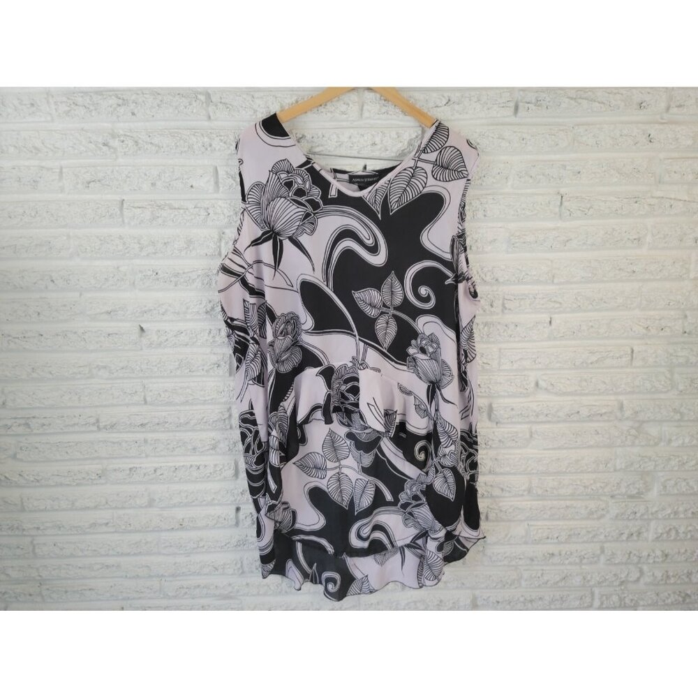 Ashley Stewart Women Top 22 24 Plus Tunic High Low Waterfall Casual FLO2XE